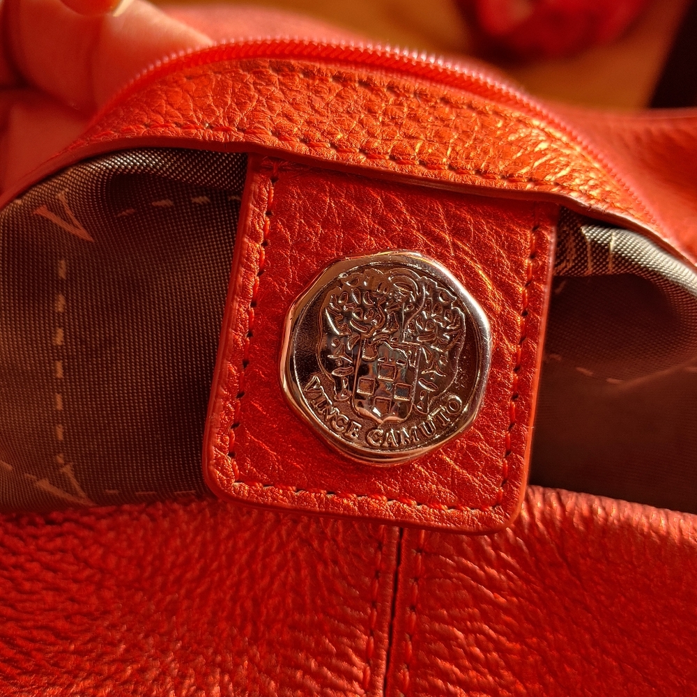 Red/orange metallic Vince Camuto purse